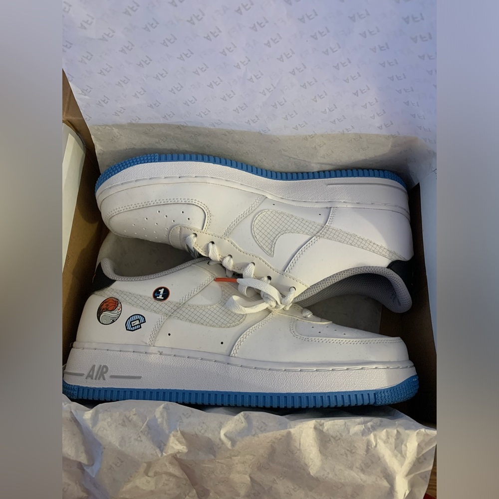 Nike Air Force ones happy hoops size 6.5 grade school
